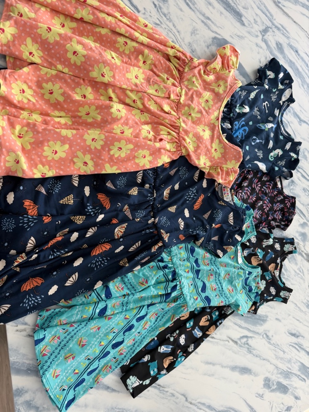 Lot of 6 Dot Dot Smile Twirl Dresses for Girls size 3/4 Rare prints